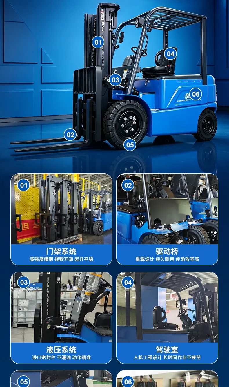 比亚迪 4 吨电动叉车 磷酸铁锂平衡重式锂电仓储叉车(图5)